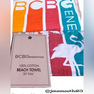 🆕 BCBGeneration large beach towel with flamingo